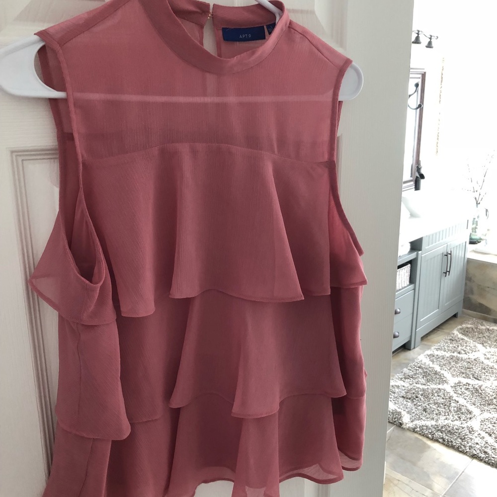 Apt 9 sheer top ruffle tank.
